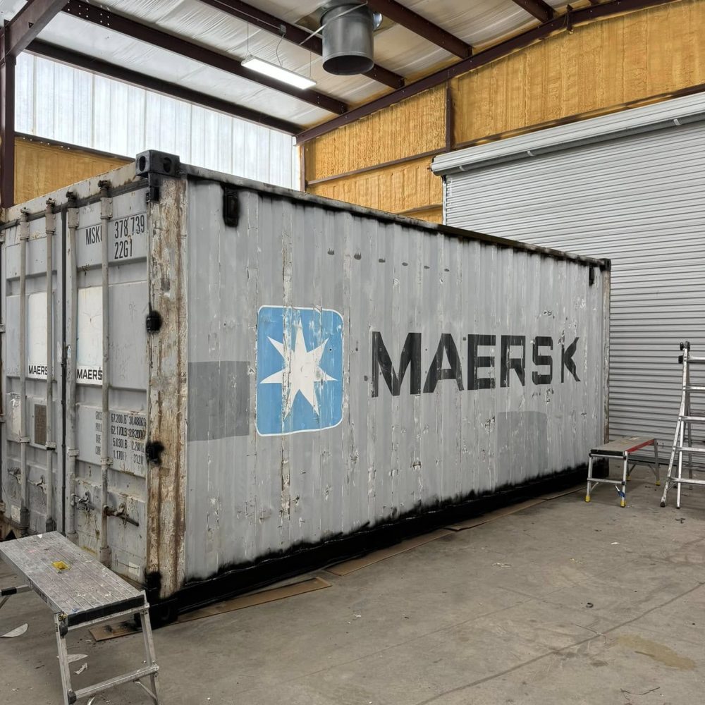 container for wrap Container prepared for wrapping